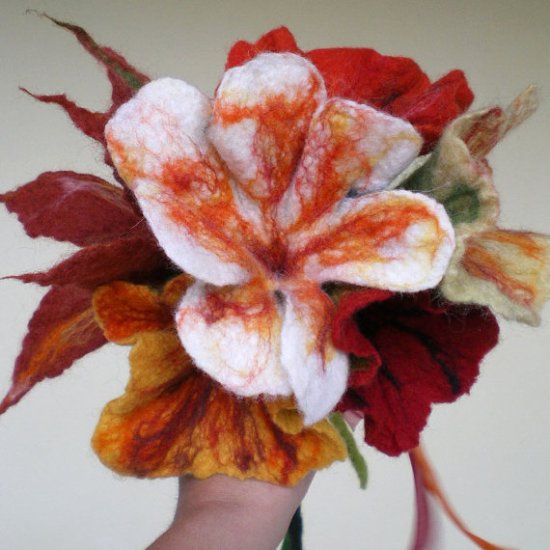 felted flower bouquet -unique moments- made to order 2