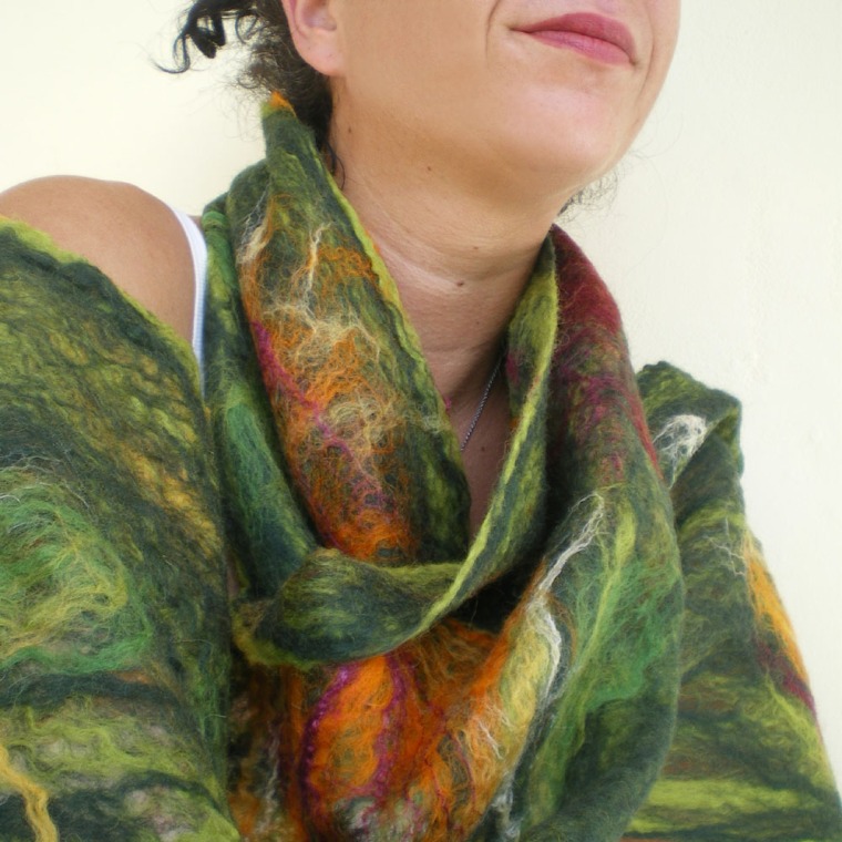 cobweb felted scarf -can't get enough of your love-