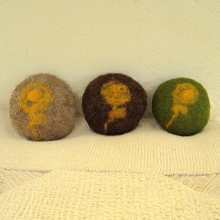 felted pebbles -earth-