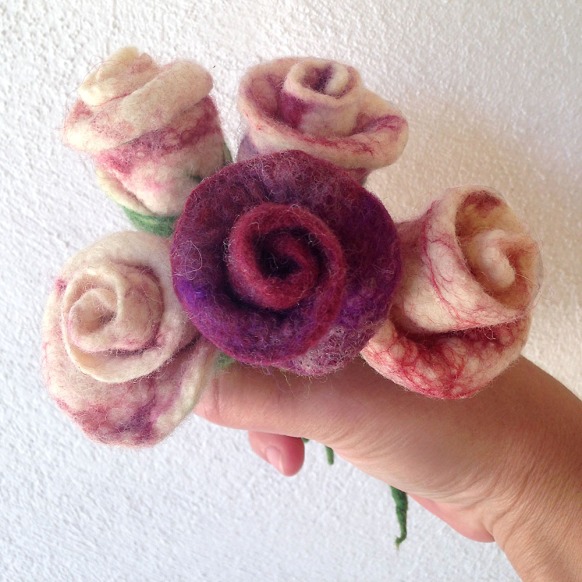 felted boutonniere -groom's rose-