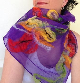 nuno felted scarf -color palette-